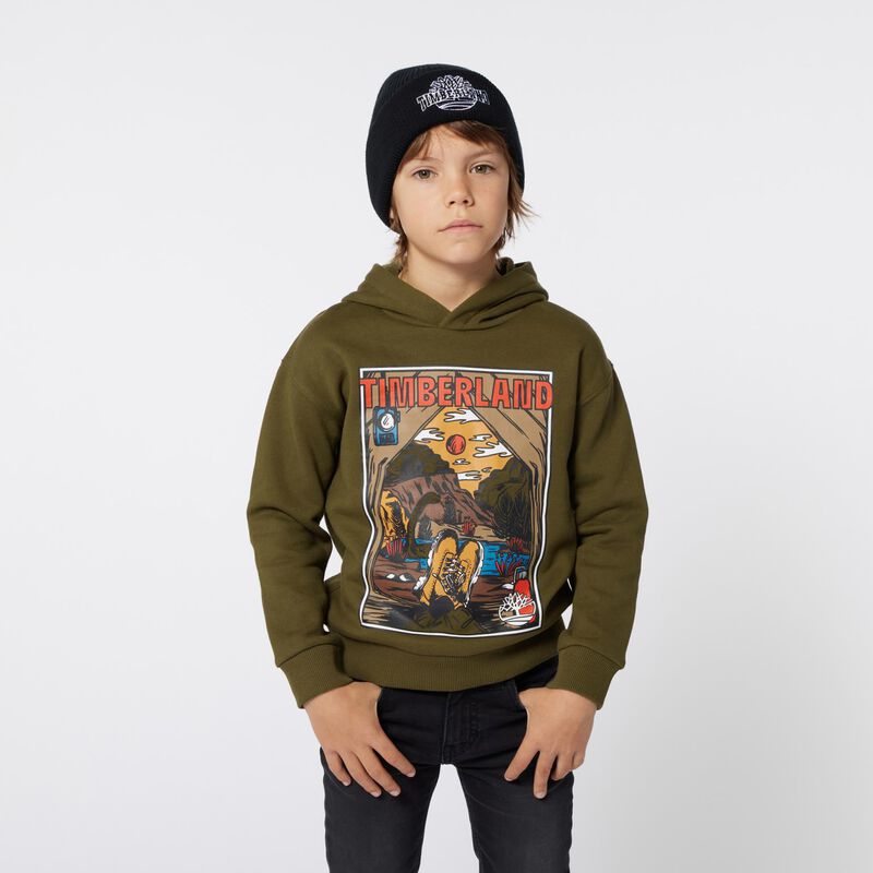 Timberland Framed Print Hooded Sweatshirt 10Y - 16Y image number 1