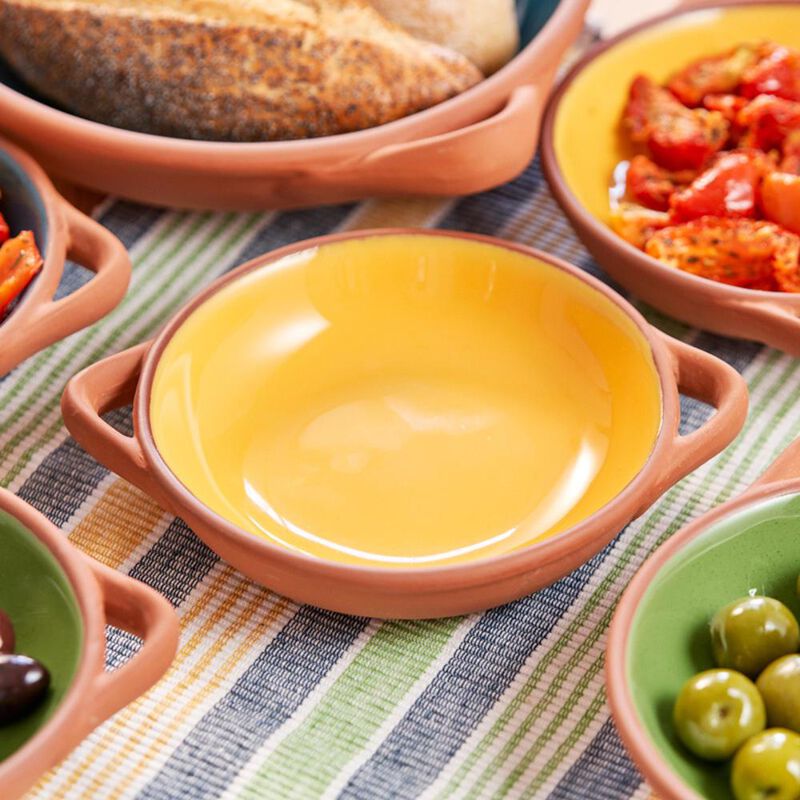 Dexam Sintra Small Glazed Terracotta Tapas Dish - Ochre image number 1