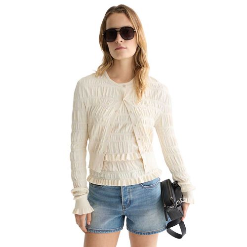 Scotch & Soda Smock Stitch Crew Neck Cardigan