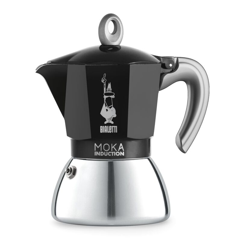 Bialetti Moka 6 Cup Italian Metal Induction Coffee Maker Black image number 0