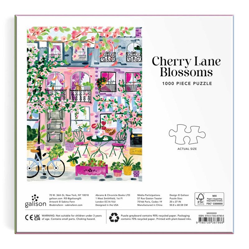 Galison Sabina Fenn Cherry Lane Blossoms 1000 Piece Puzzle image number 3