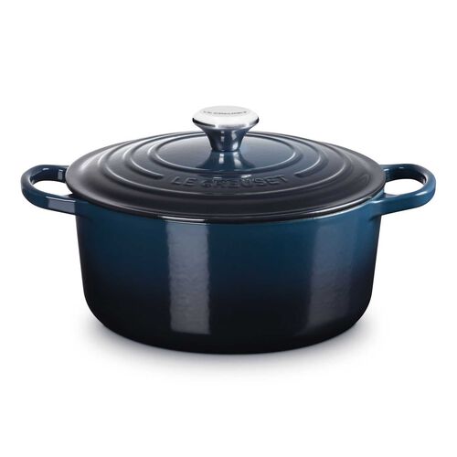 Le Creuset Signature Round Casserole Chrome Knob 26cm Nuit