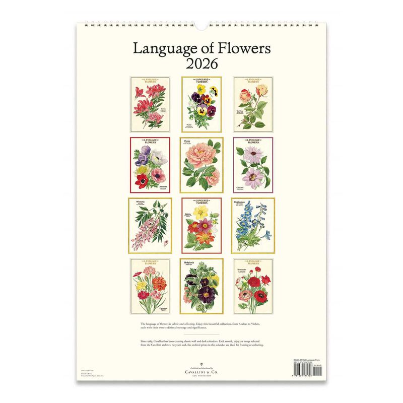 Cavallini Language of Flowers 2026 Wall Calendar image number 2