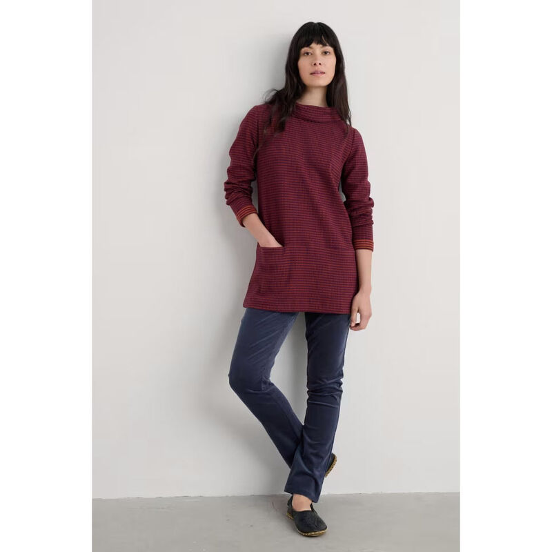 Seasalt Cornwall Mawgan Porth Tunic Bramble Bank Dark Hellebore image number 3