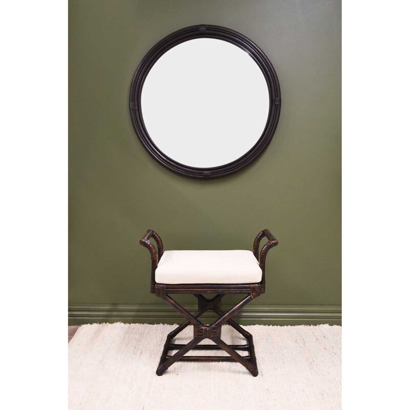PLANTATION Amara Stool w Cream Seat Cushion - Chocolate image number 1