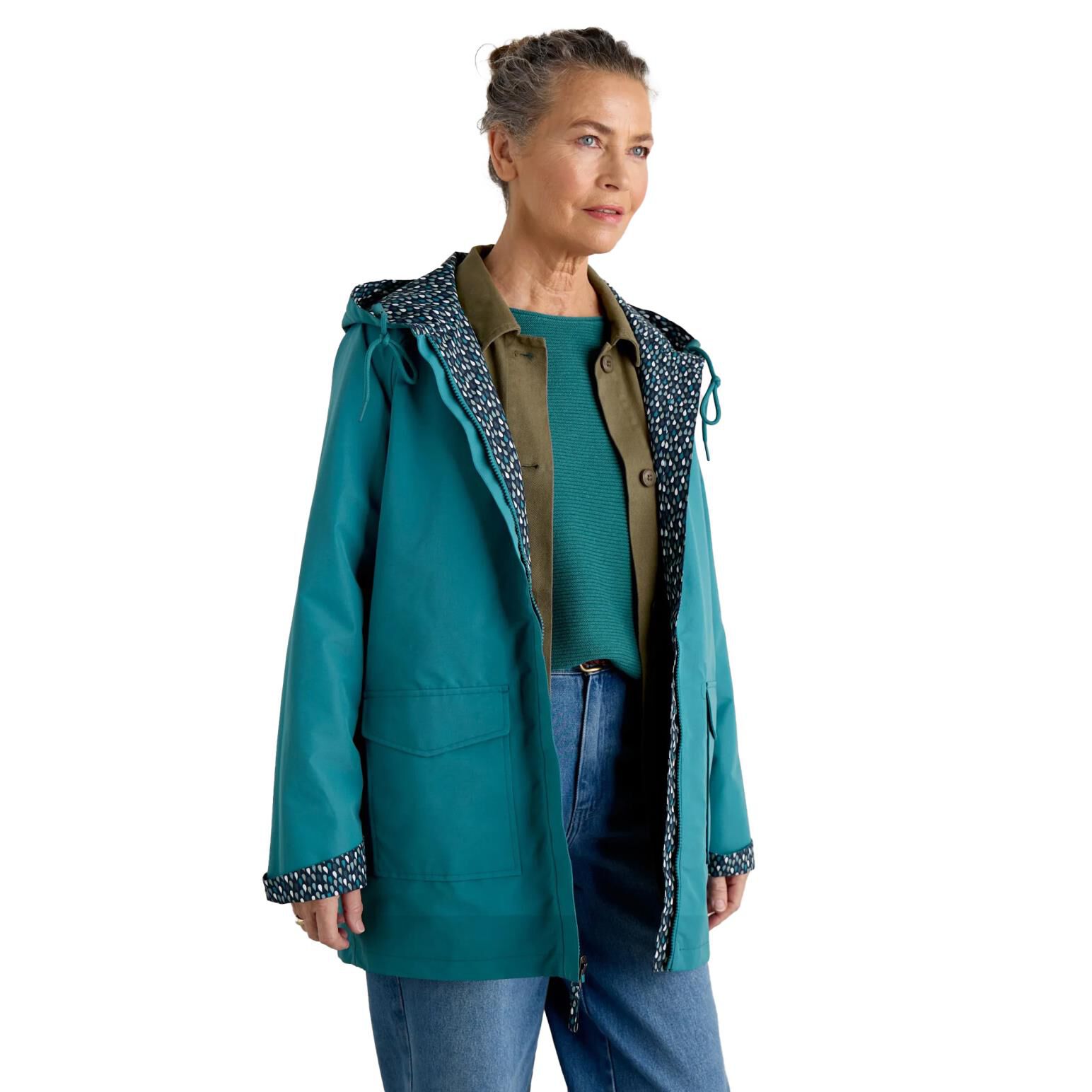Seasalt Cornwall The Reversible Raincoat Rain Showers Maritime Chalk Ballantynes Department Store
