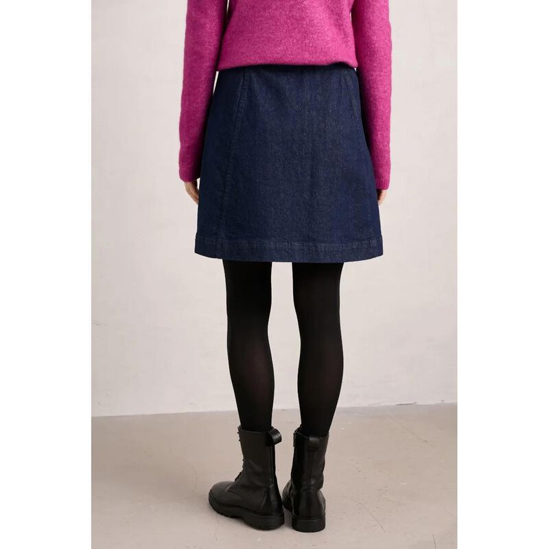 Seasalt Cornwall Rolling Sands Skirt Dark Rinse Wash image number 1