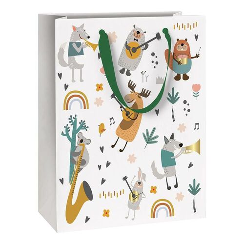 Music Stars White Gift Bag 23 x 30cm