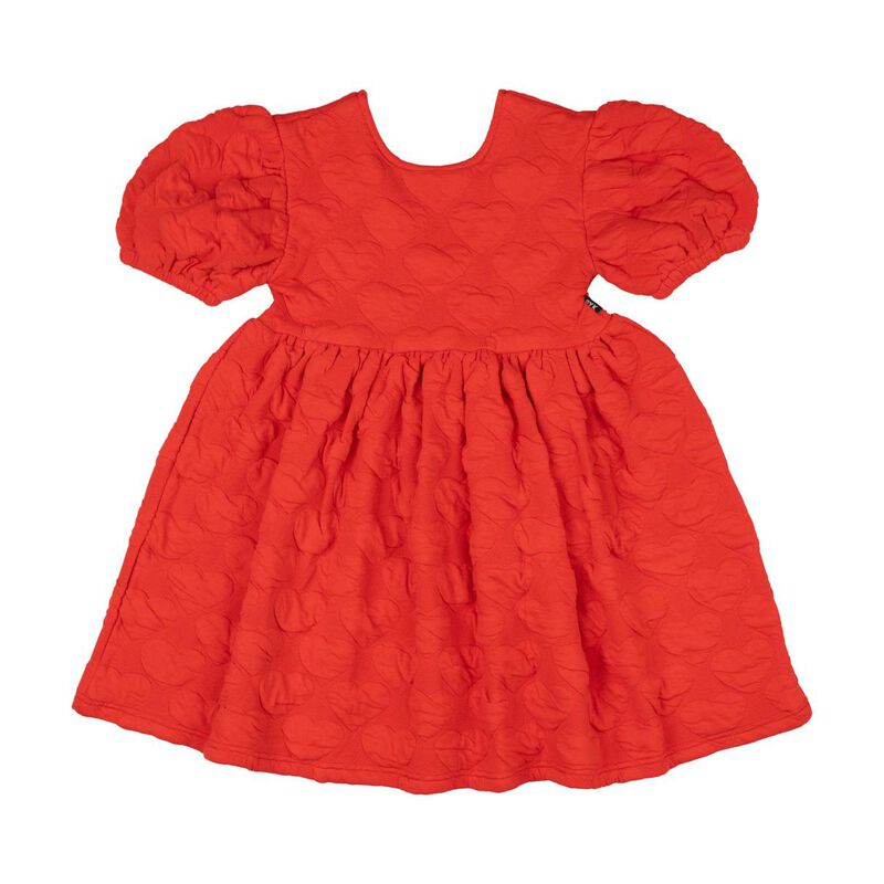 Rock Your Baby Red Heart Puff Sleeve Dress image number 0