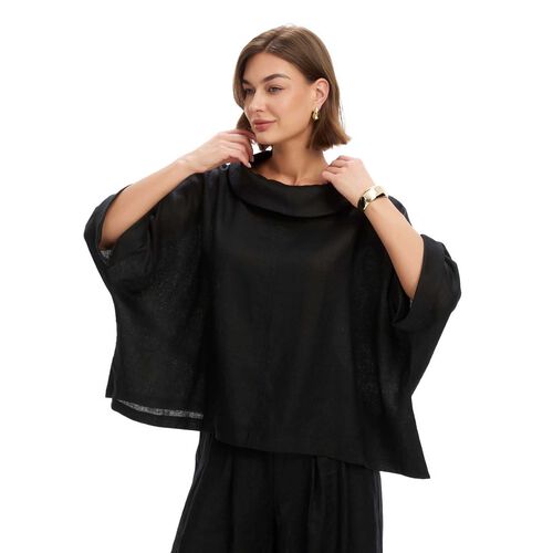 TIRELLI Funnel Neck Boxy Top