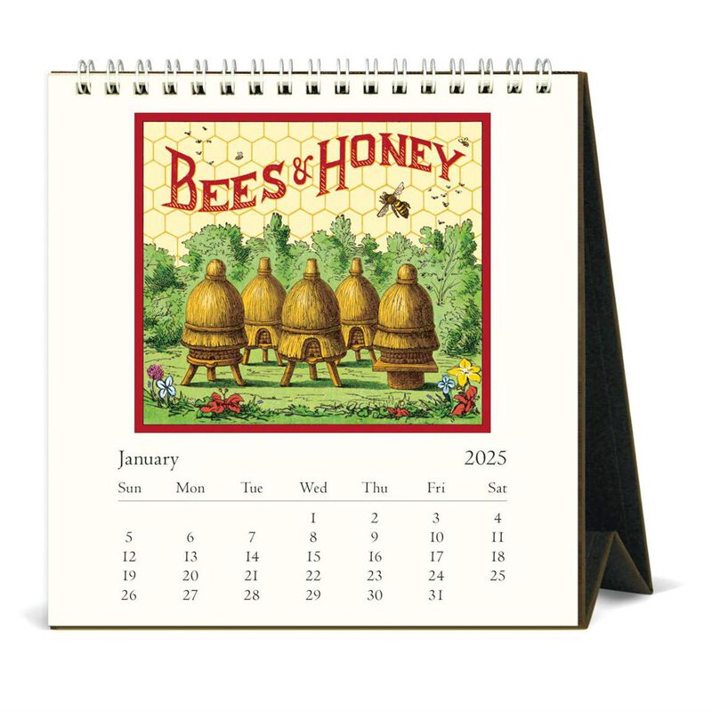 Cavallini Bees & Honey 2025 Desk Calendar image number 1