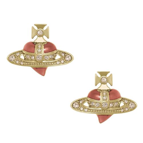 Vivienne Westwood New Diamante Heart Earrings