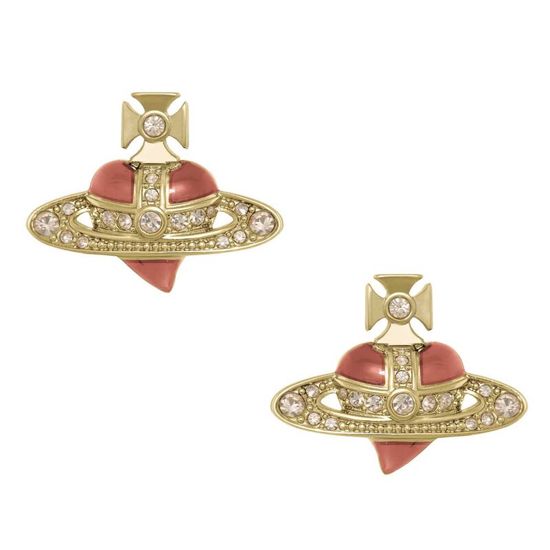 Vivienne Westwood New Diamante Heart Earrings image number 0