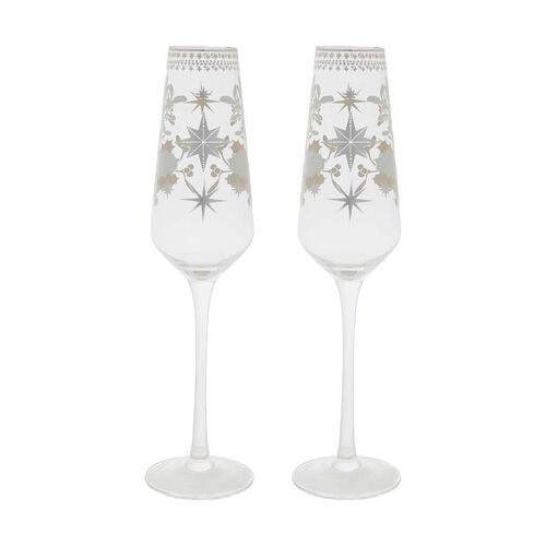 Maxwell & Williams White Christmas Prosecco Glass 240ml Set Of 2