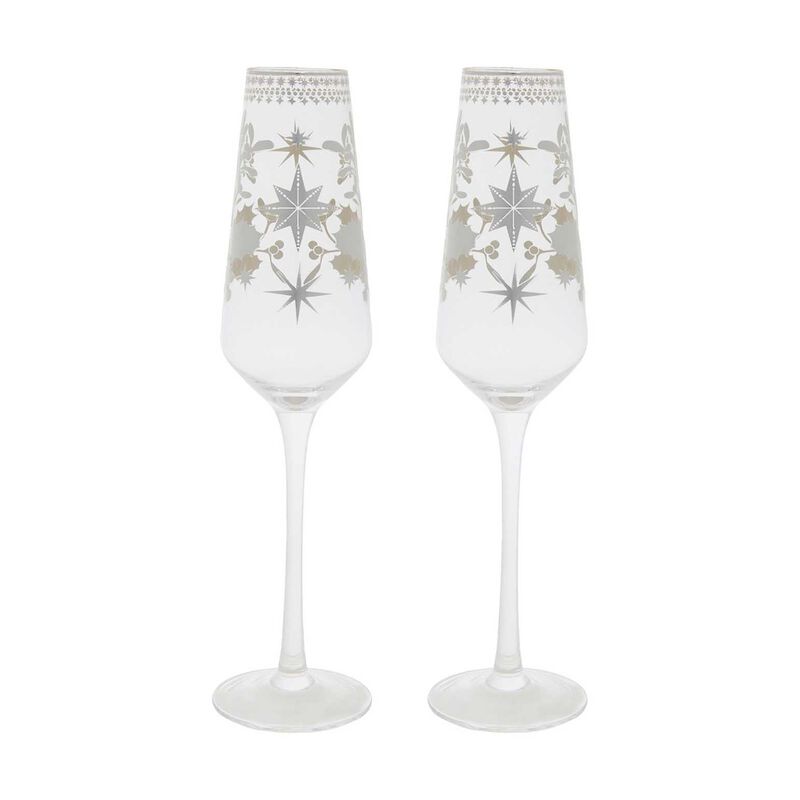 Maxwell & Williams White Christmas Prosecco Glass 240ml Set Of 2 image number 0