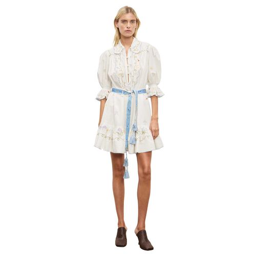 ALÉMAIS Giulia Embroidered Mini Dress