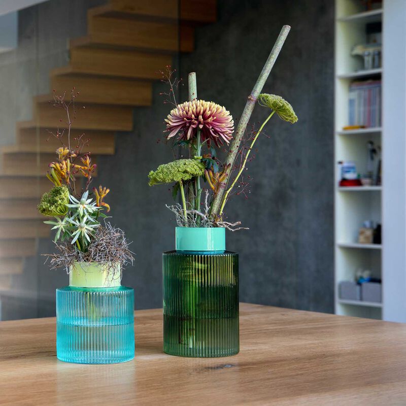 Remember Groove Glass Vase - Blue image number 1