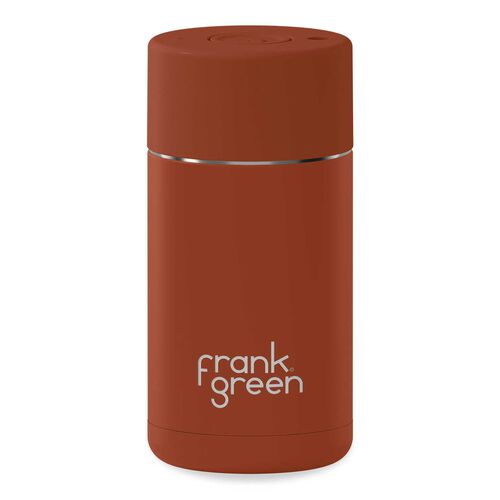 frank green 12oz Ceramic Cup With Push Button Lid Toffee