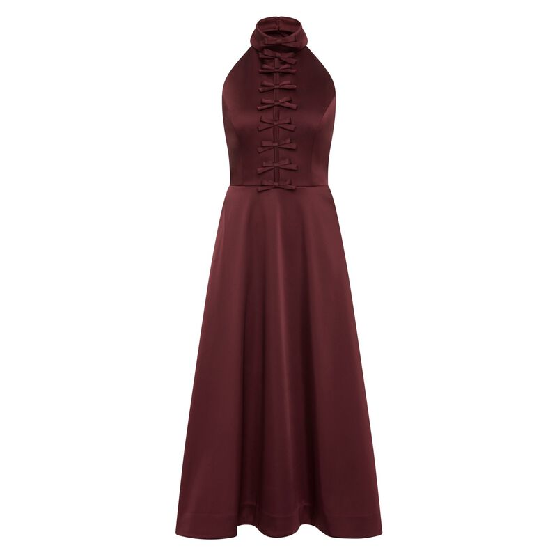 Rebecca Vallance Merlot Halter Midi image number 2