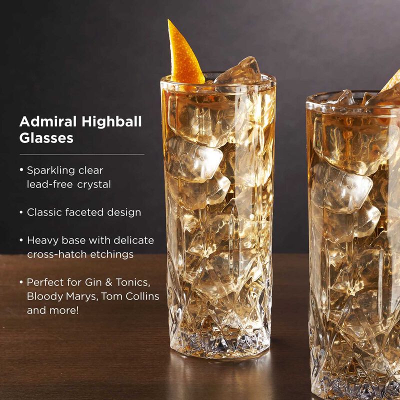 Viski Admiral Highball Glasses, Set of 4 image number 2