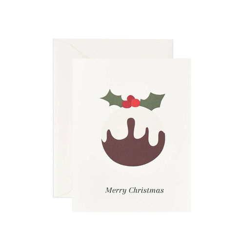 Father Rabbit Stationery Merry Christmas Pudding Card