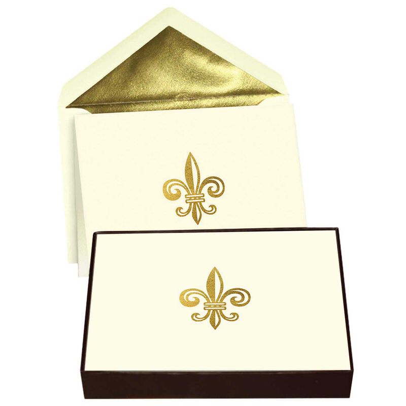 Image Gallery Fleur De Lys Box 10 Monogram Deluxe Boxed Notecards image number 1