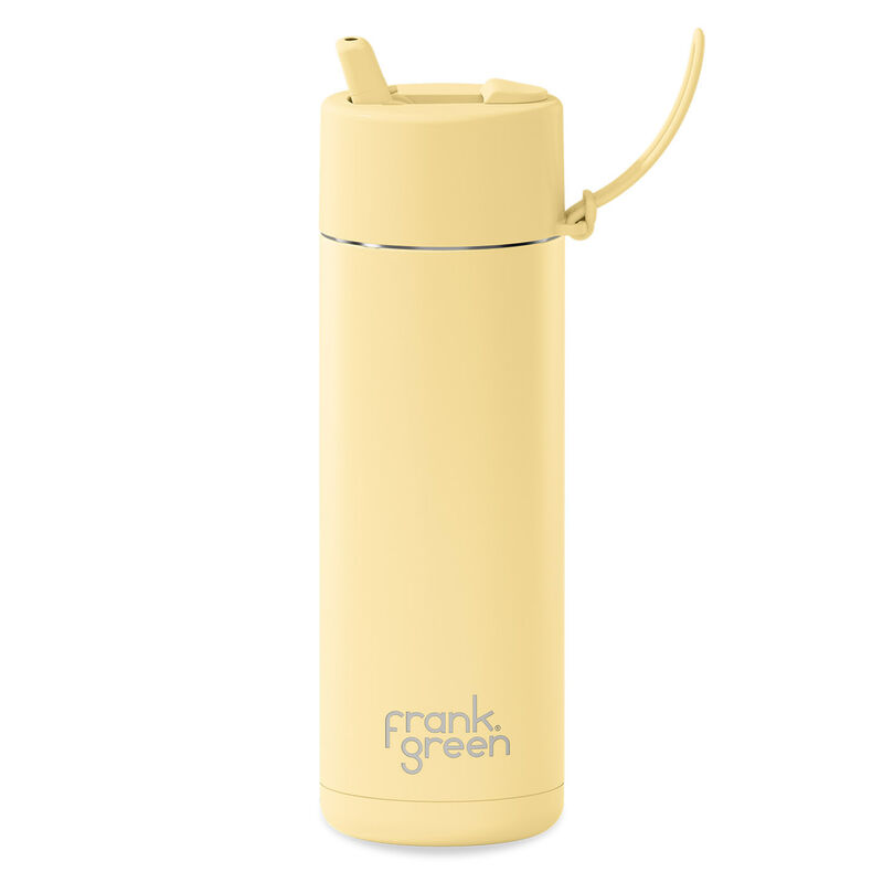 frank green 20oz Reusable Bottle with Flip Straw Lid Buttermilk image number 0