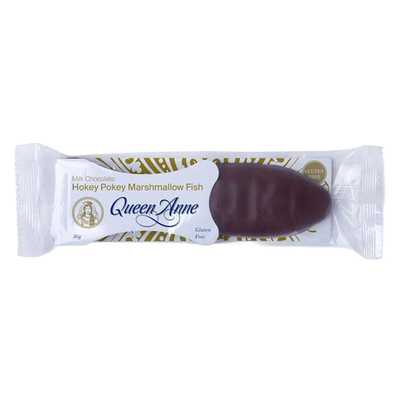 Queen Anne Marshmallow Fish Milk Chocolate Hokey Pokey 50g image number 0