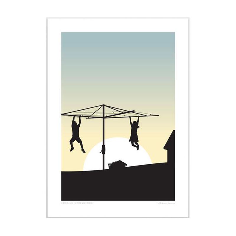 Glenn Jones Art A4 Print - Bringing In The Washing image number 0