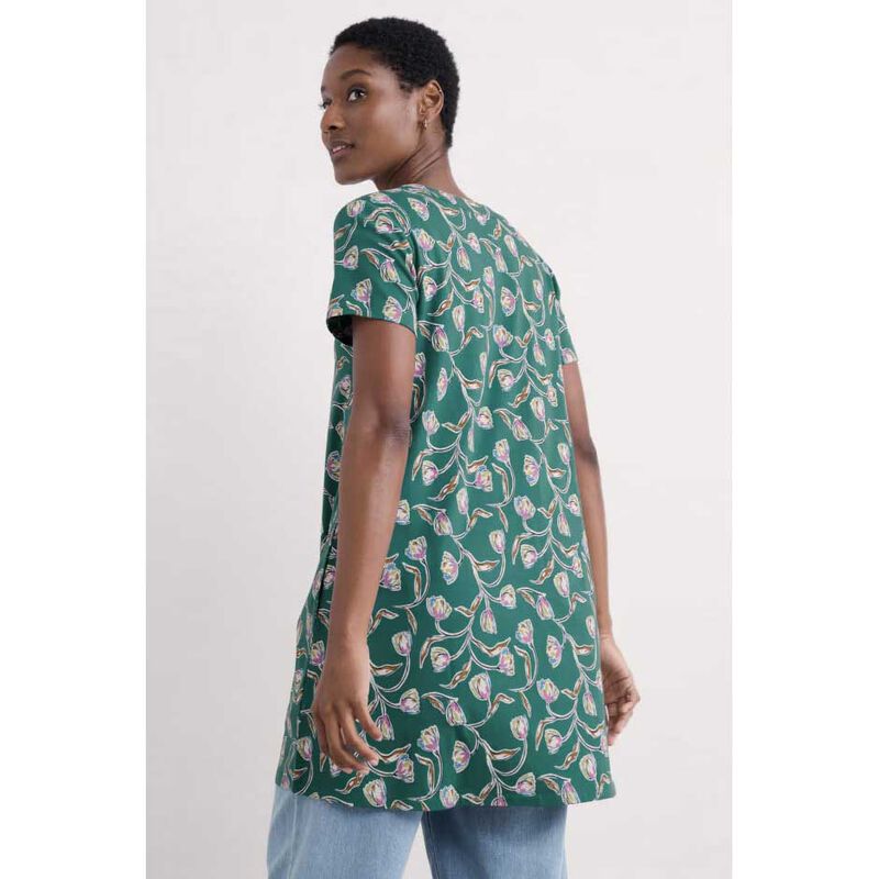 Seasalt Cornwall S/S Wreathe Tunic Ink Tulip Sea Teal image number 1