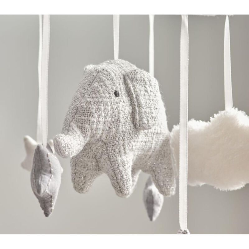 Pottery Barn Kids Taylor Elephant Felt Mobile Grey image number 2