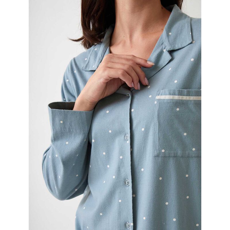 Wallace Cotton Georgie Organic Brushed Cotton Knit PJ Shirt image number 2
