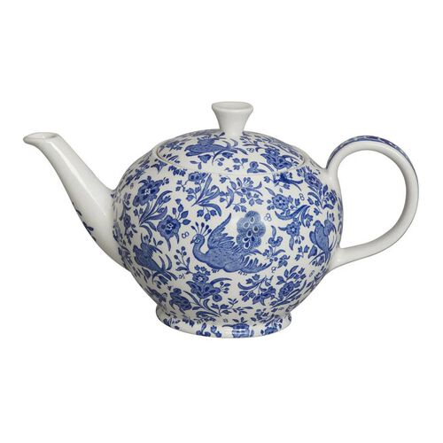 Burleigh Blue Regal Peacock Teapot Large Windsor