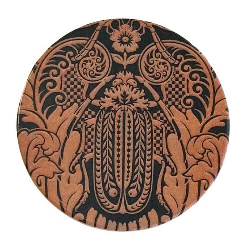 Tanya Wolfkamp Coaster - Damask - Huhu Pink