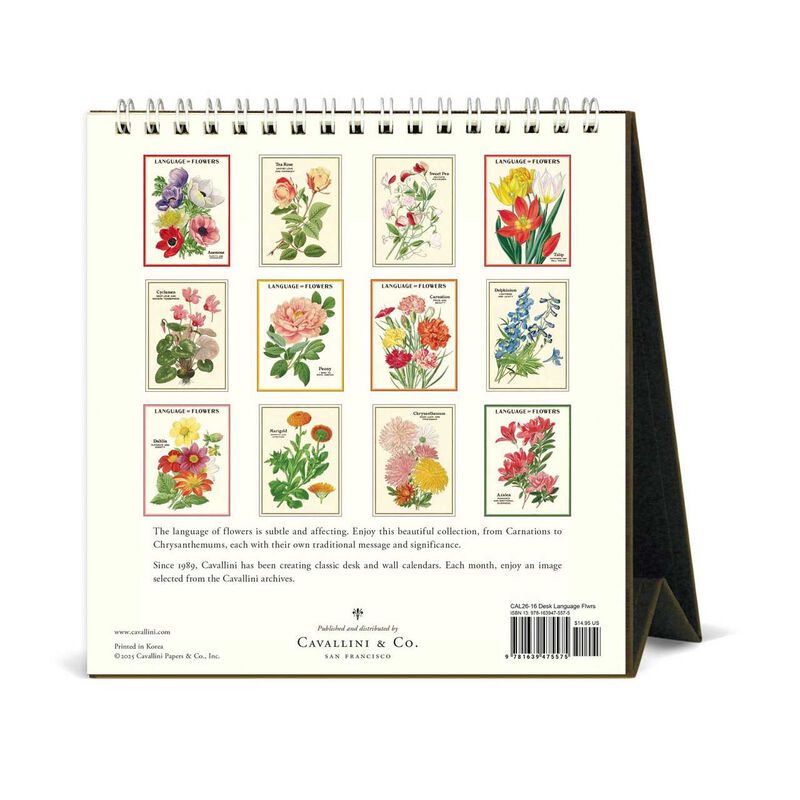 Cavallini Language of Flowers 2026 Desk Calendar image number 2
