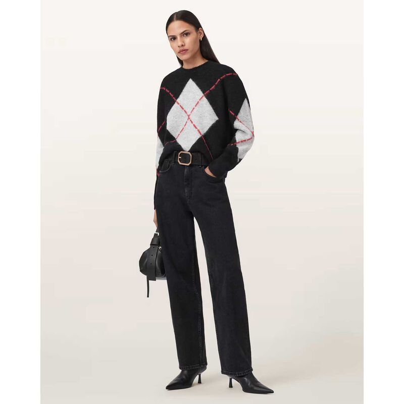 AllSaints Lou Argyle Wool Jumper image number 3