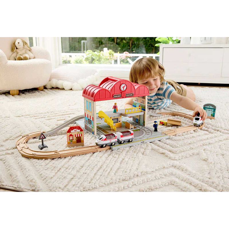 Hape Portable Train Station Set image number 1
