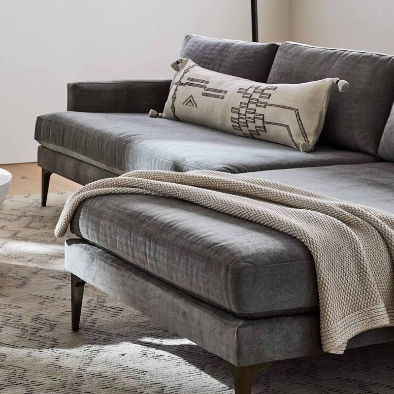 West Elm Cotton Knit Throws 127cm x 152 cm Frost Grey image number 1