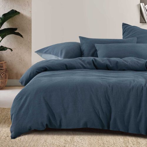 Bambury Tide Jacquard Quilt Cover Set Denim