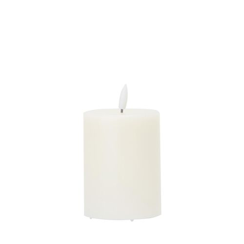 Stellar Haus White Pillar Indoor LED Candle With Timer  10x7.5cm - Small