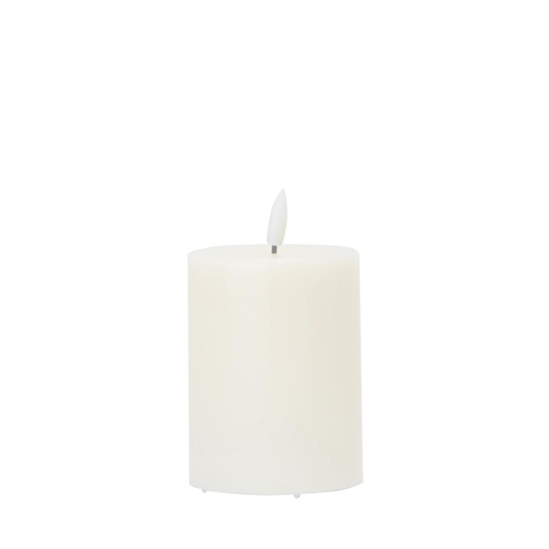 Stellar Haus White Pillar Indoor LED Candle With Timer  10x7.5cm - Small image number 0