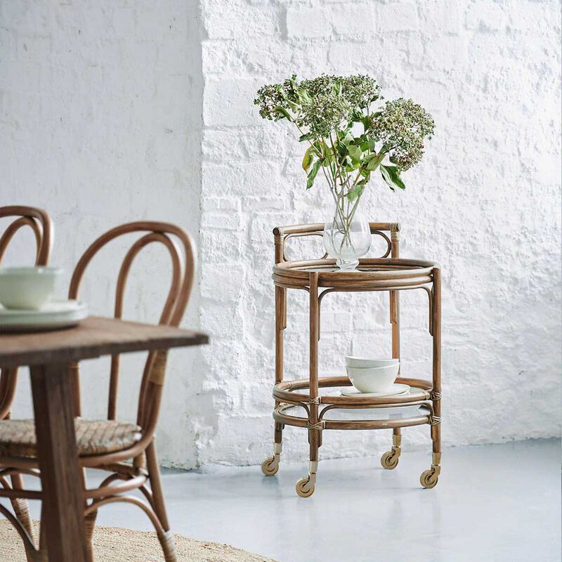 Sika Originals Romeo Rattan Bar Trolley - Antique image number 1