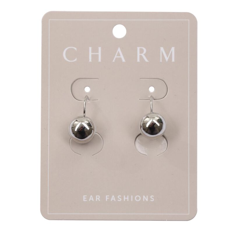 Charm Silver Polished Ball Drop image number 0