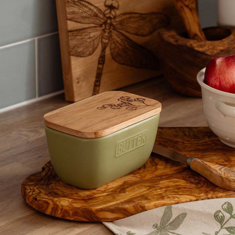 Selbrae House Sage Green Butter Dish - Flora image number 1