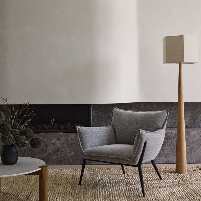 Grand Designs Flint Floor Lamp Natural & Brown 45x45x167.8cm image number 1