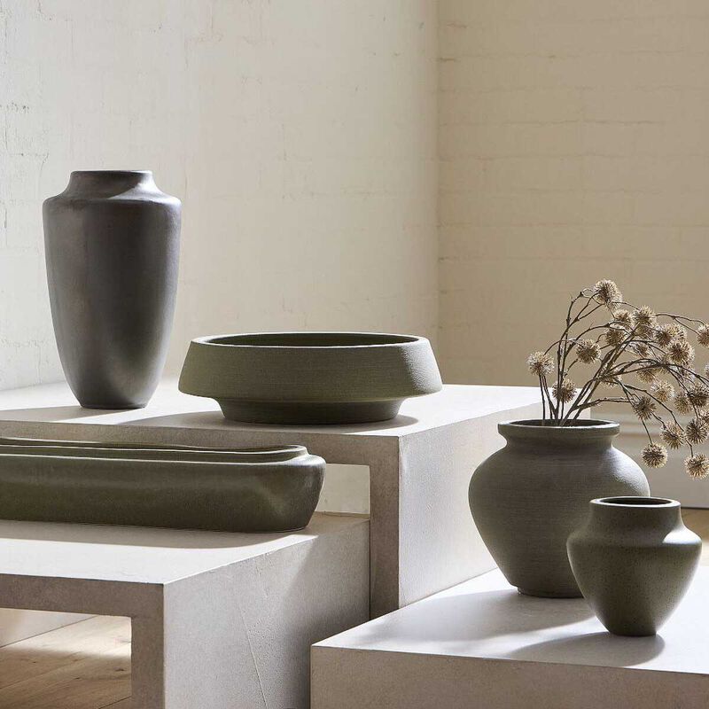 West Elm Charlie Chalky Ceramic Vase Small image number 1
