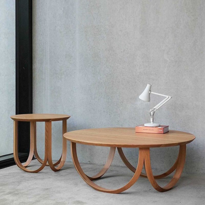 Citt&agrave; Horizon Side Table Oak  51cmdia x 45cmh image number 1