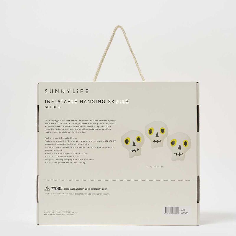 SUNNYLiFE Light Up Hanging Skulls Bone Set of 3 image number 2