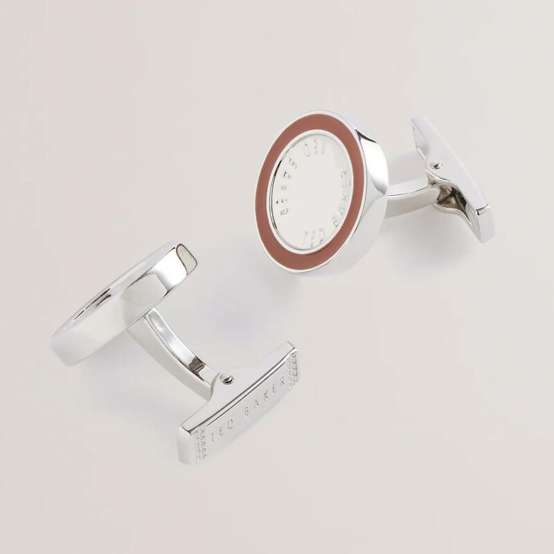 Ted Baker Raylan Round Branded Cufflinks image number 1