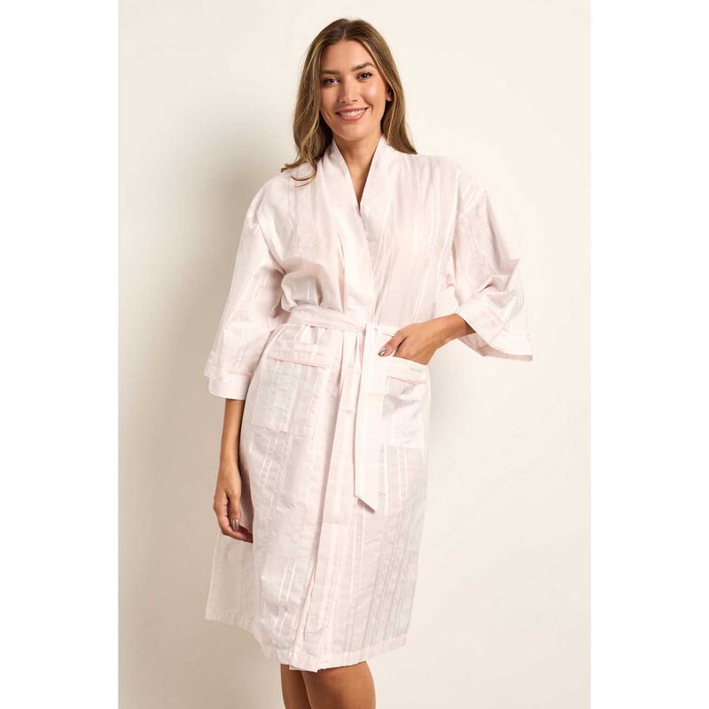 Cottonreal Super Voile Sateen Stripe 3/4 Slv Kimono Wrapover image number 1